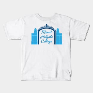 Mount Holyoke Blue Gates Kids T-Shirt